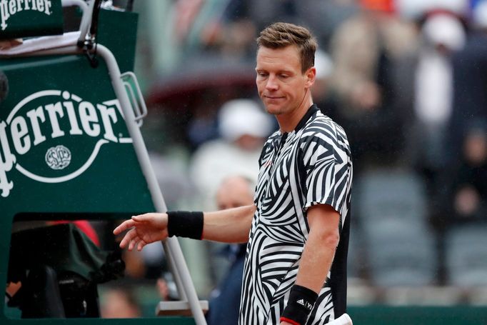 Tomáš Berdych ve čtvrtfinále French Open 2016.