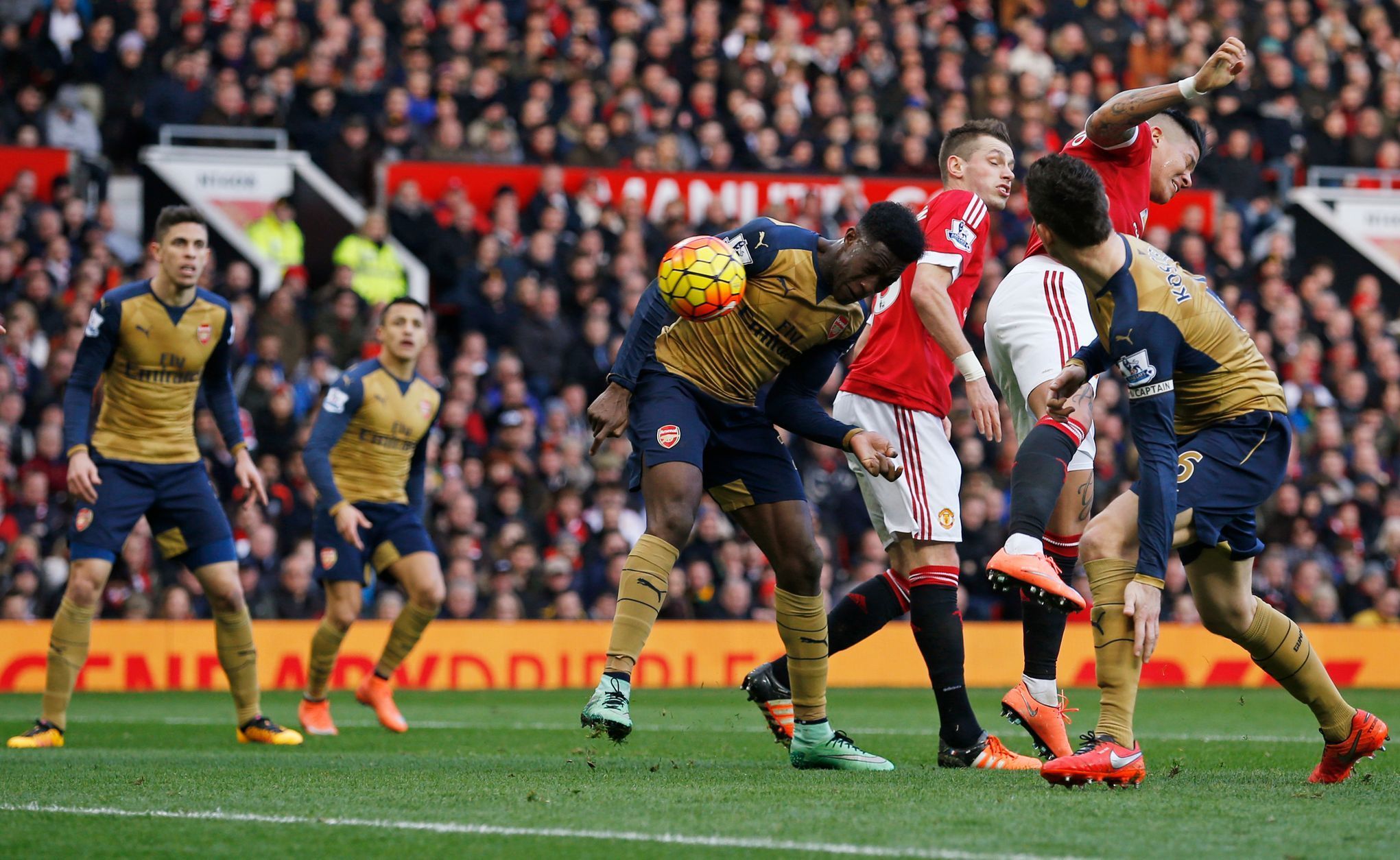 Arsenal's Danny Welbeck scores their first goal