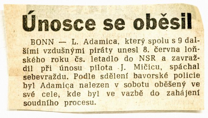 Dnes uplynulo 50 let od únos letadla ČSA do NDR v roce 1972.