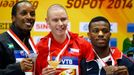 HMS Sopoty 2014, 400 m: zleva stříbrný Chris Brown, vítězný Pavel Maslák a bronzový Kyle Clemons.