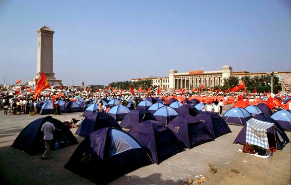 3. červen 1989 - stany na náměstí před zásahem armády 
