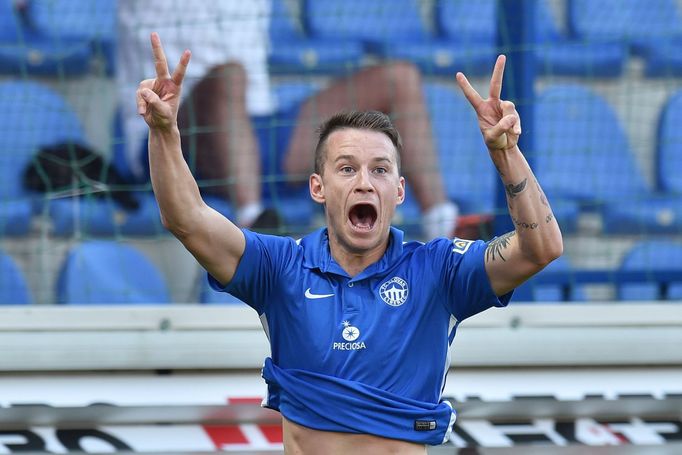 Slovan Liberec proti AEK Larnace v play off o Evropskou ligu. Jan Sýkora