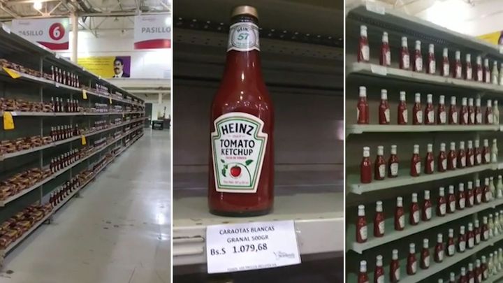 Supermarkety plné kečupu. Venezuelský režim se snaží maskovat potravinovou krizi