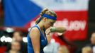 Fed Cup, finále 2014: Petra Kvitová v zápase s Andreou Petkovicovou