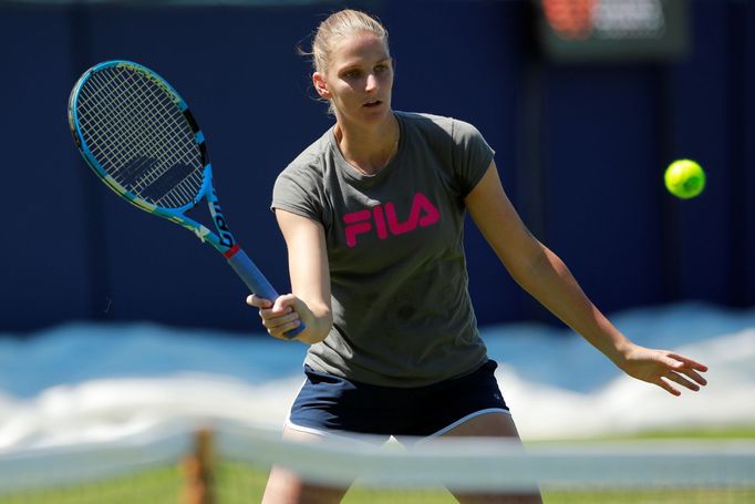 Karolína Plíšková při tréninku na turnaji v Eastbourne (2019)