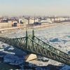 Zamrzlá Dunaj v Budapešti