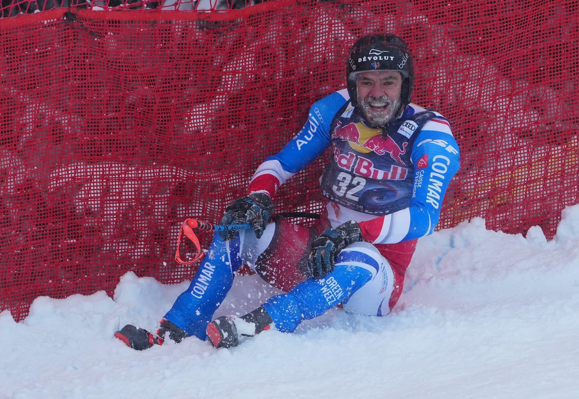 Pád  Cypriena Sarrazina ve sjezdu SP v Kitzbühelu 2023