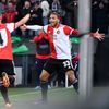 Marcos Senes slaví druhý gól Feyenoordu v prvním čtvrtfinále Evropské konferenční ligy Feyenoord - Slavia