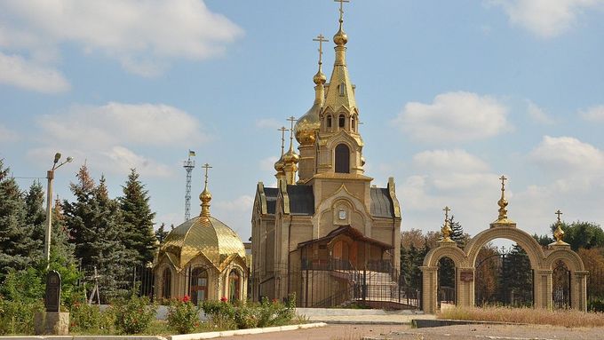 Pravoslavný chrám na východě Ukrajiny.