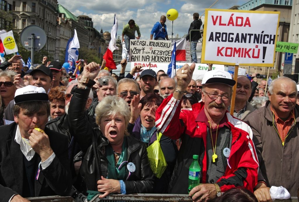 demonstrace proti vládě na Václavském náměstí