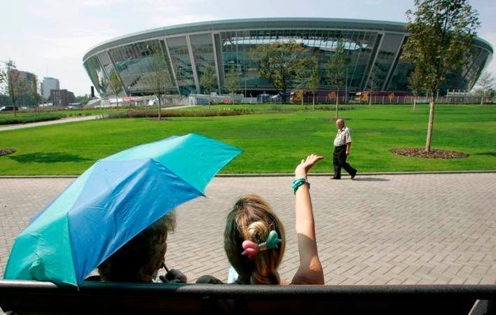 Slavnostní Otevření Donbas Arény v Doněcku, kde se má hrát Euro 2012