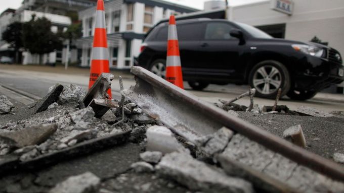 Následky únorového zemětřesení na Novém Zélandu.