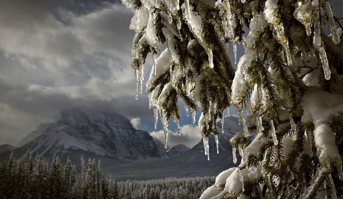 Záběr národního parku Banff v Kanadě (22. listopad).