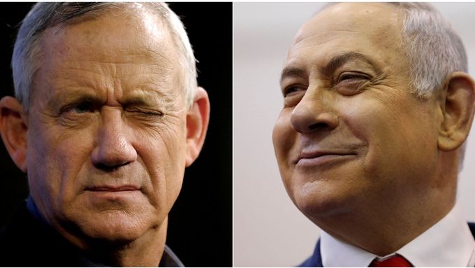 Benny Ganc (vlevo) a Benjamin Netanjahu.