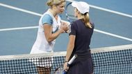 Kim Clijstersová přijímá gratulace