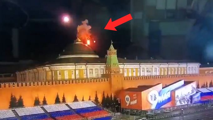 Na sítích se šíří video z útoku na Kreml. Jeho pravost se zatím nepodařilo ověřit