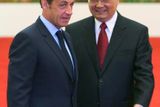 Francouzský prezident Nicolas Sarkozy s prezidentem Číny Chu Ťin-tchao