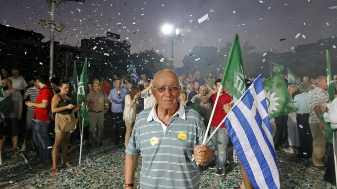 Volební mítink socialistické strany PASOK z 13. června 2012.