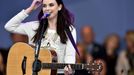 Scottish musician Amy MacDonald performs during the opening ceremony of the 40th Ryder Cup at Gleneagles