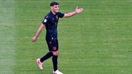 Qazim Laci slaví gól v zápase Eura 2024 Chorvatsko - Albánie