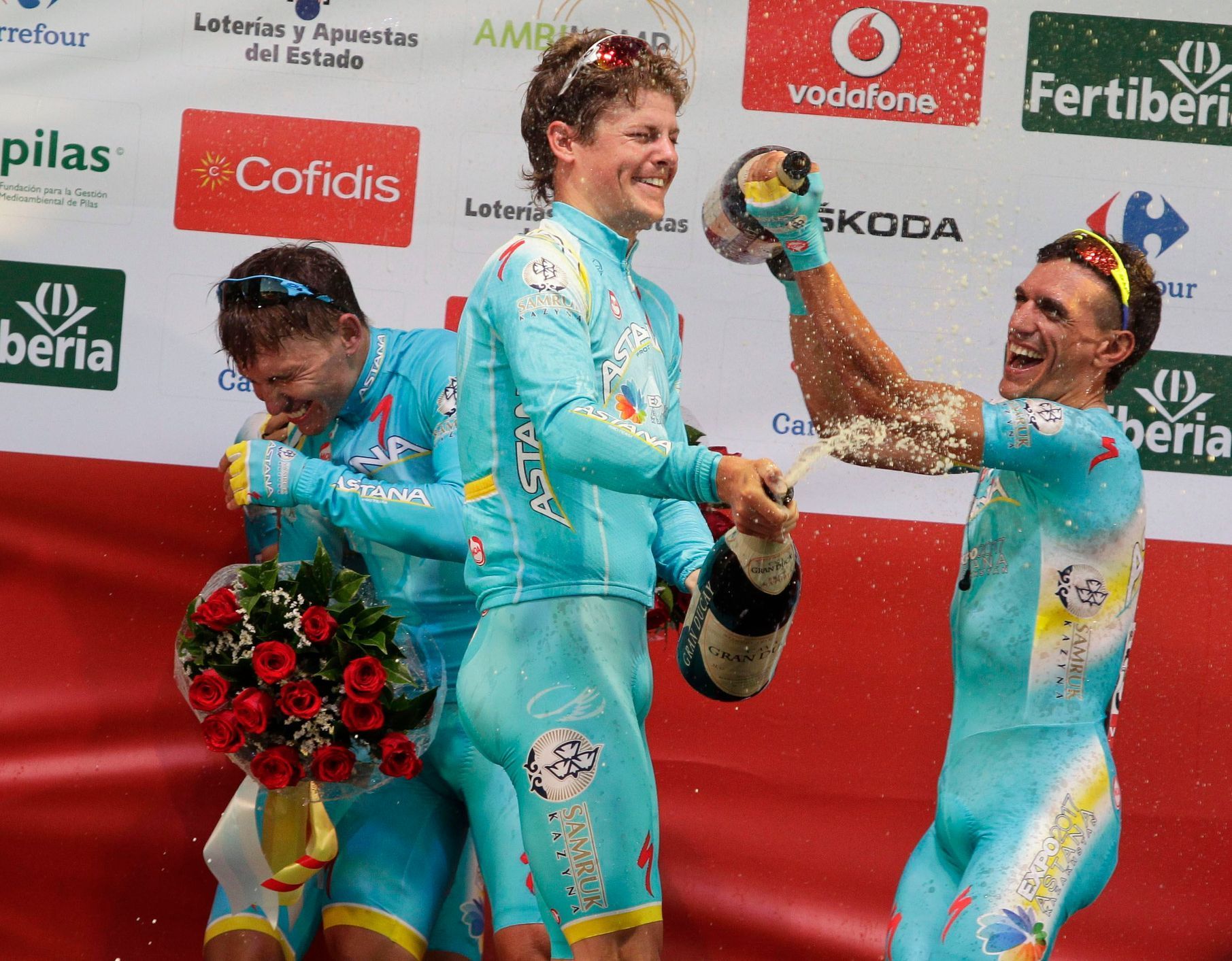 Vuelta , Astana, Janez Brajkovič, Vincenzo Nibali (radost)