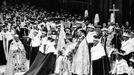 A file picture dated 02 June 1953 of Britain"s Queen Elizabeth II receiving the homage of the Duke of Edinburgh at her Coronation in London's Westminster Abbey.