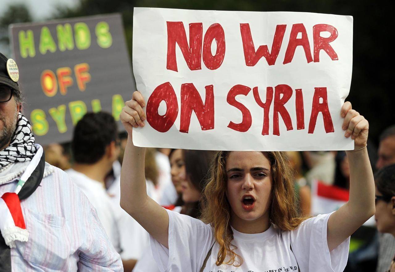 Sýrie - Obama - Washington - demonstrace