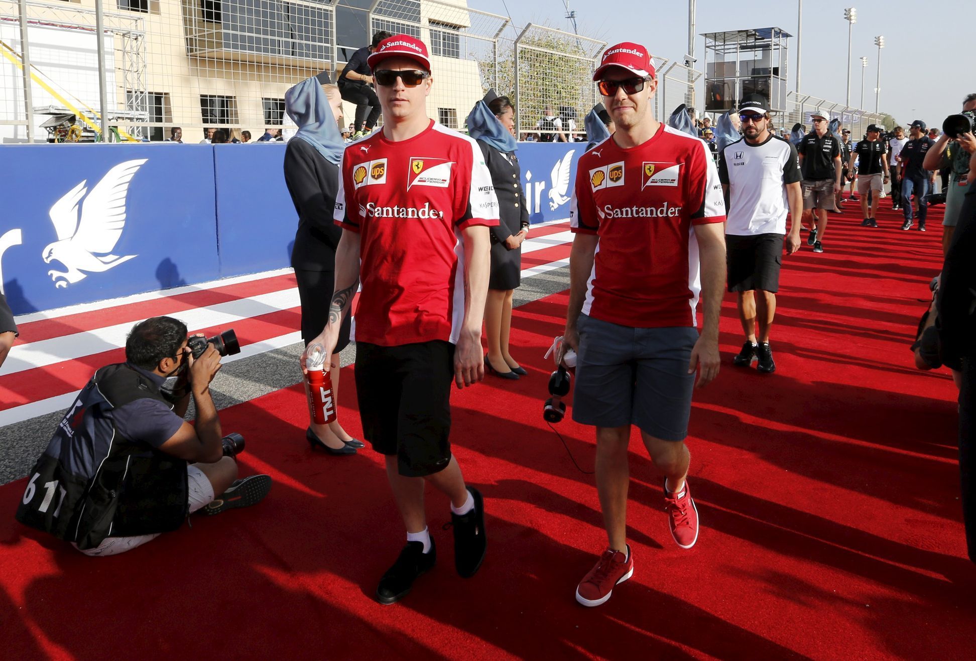 F1, VC Bahrajnu 2015: Sebastian Vettel a Kimi Räikkönen, Ferrari