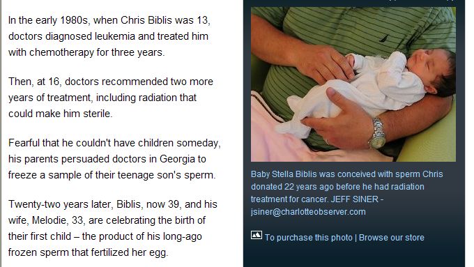 Stella Biblis, měsíční holčička, která byla počata 22 let starým spermatem