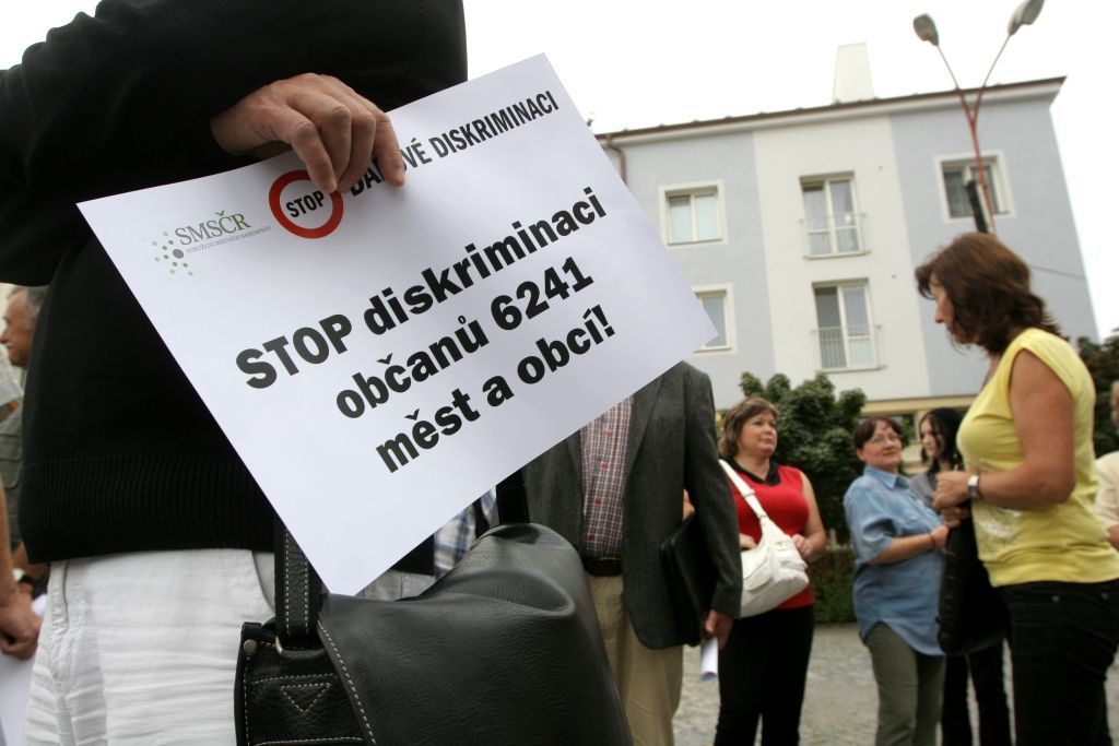 Demonstrace starostů proti daňové diskriminaci