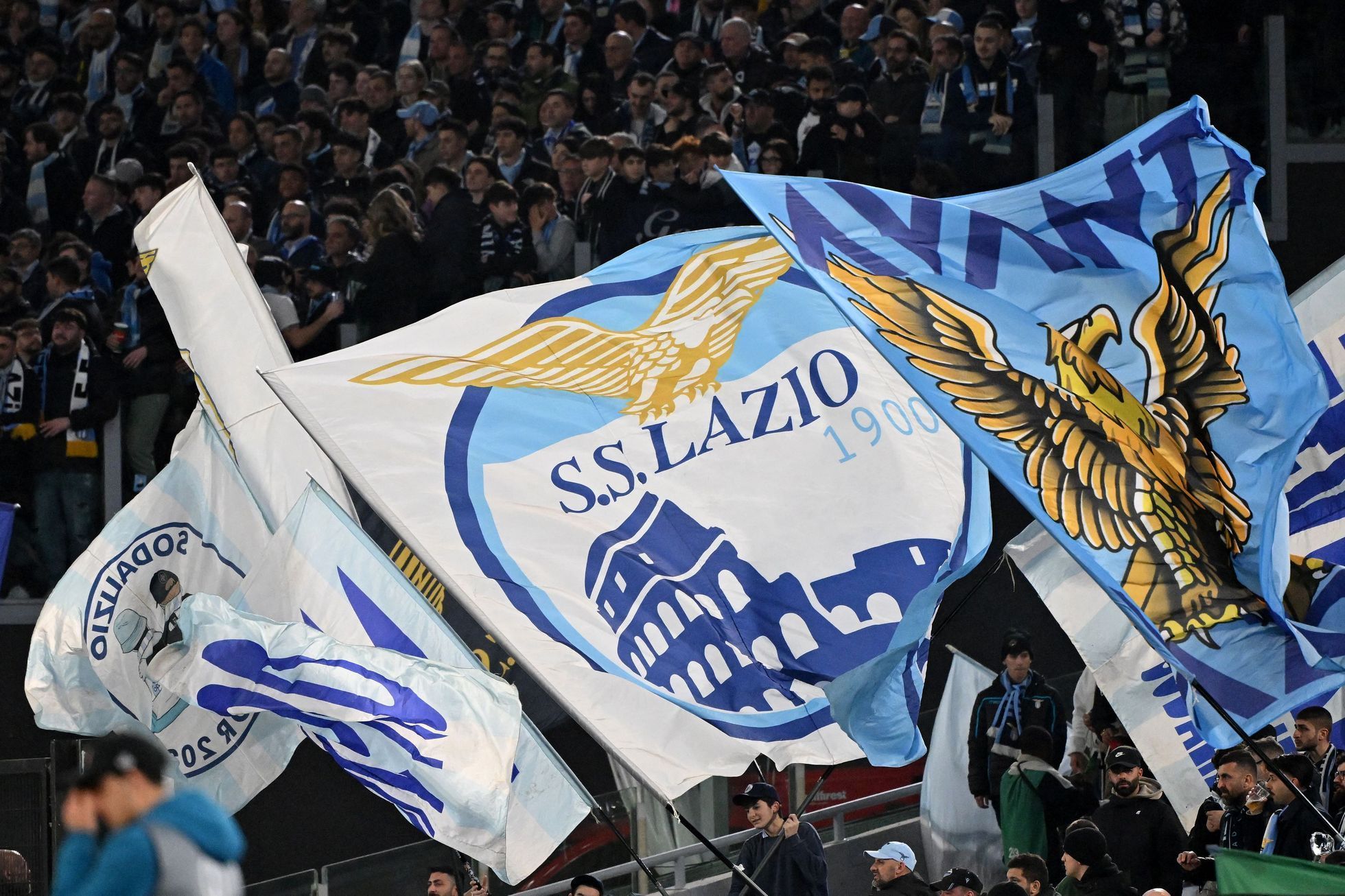 Fanoušci Lazia v zápase EL Lazio - Viktora Plzeň