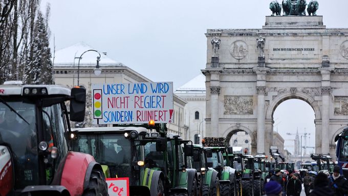 Protesty německých farmářů.