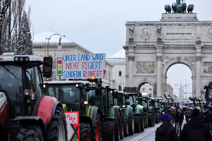 Protesty německých farmářů.