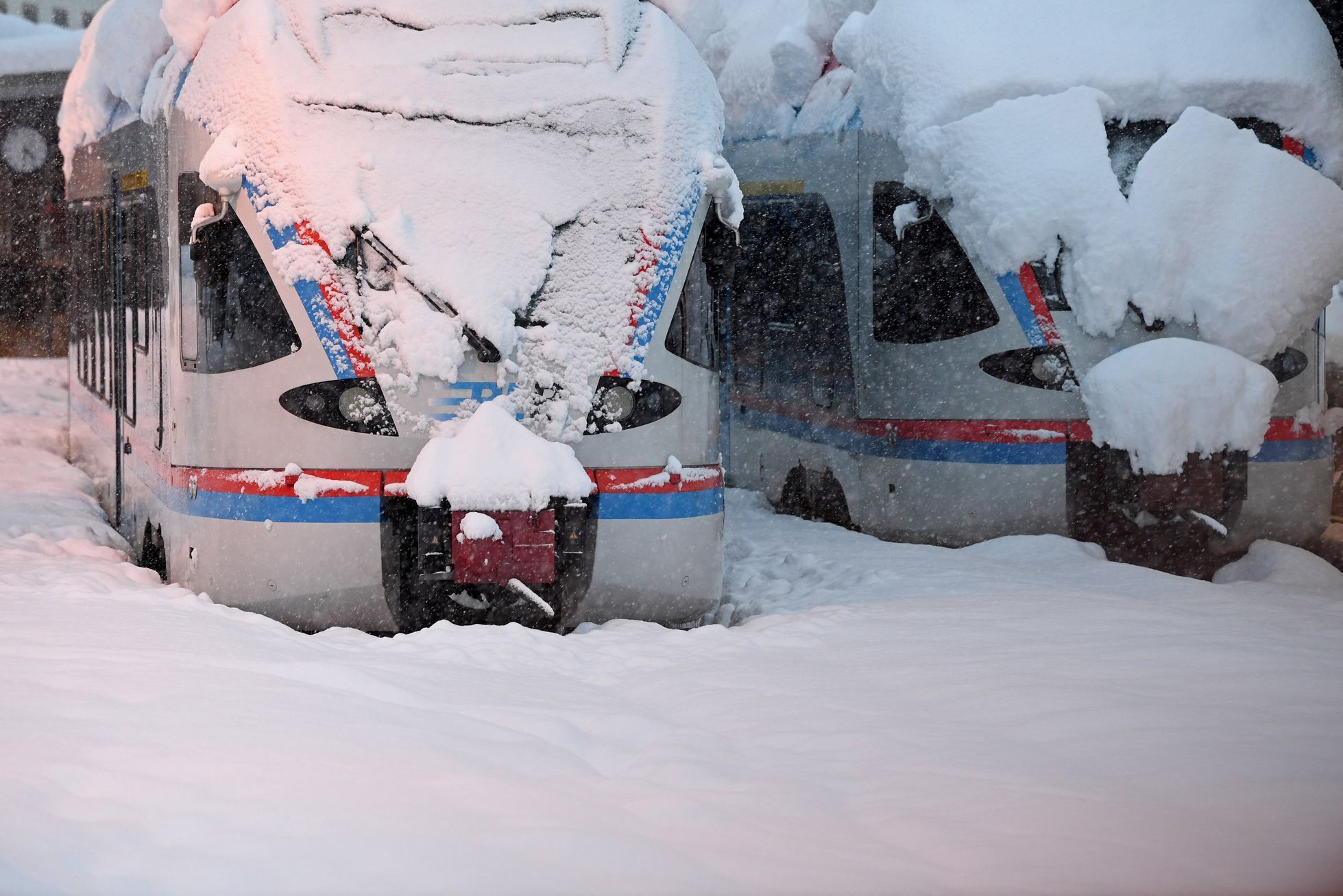 německo vlaky sníh doprava