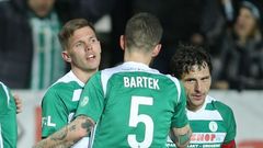 Radost hráčů Bohemians po zápase 21. kola FL Bohemians  - Slavia Praha