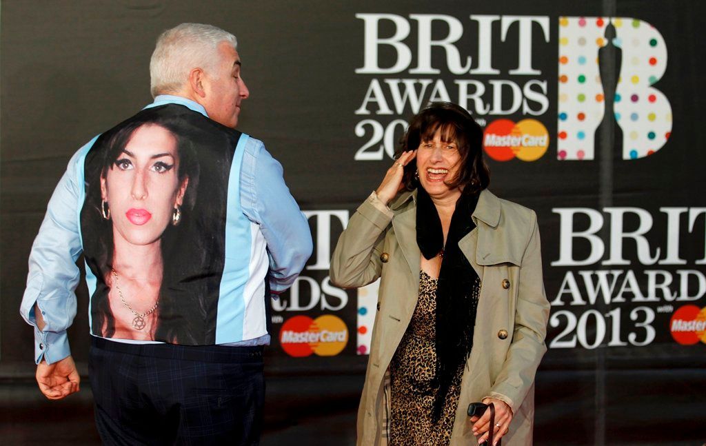 Brit awards Mitch and Janis Winehouse