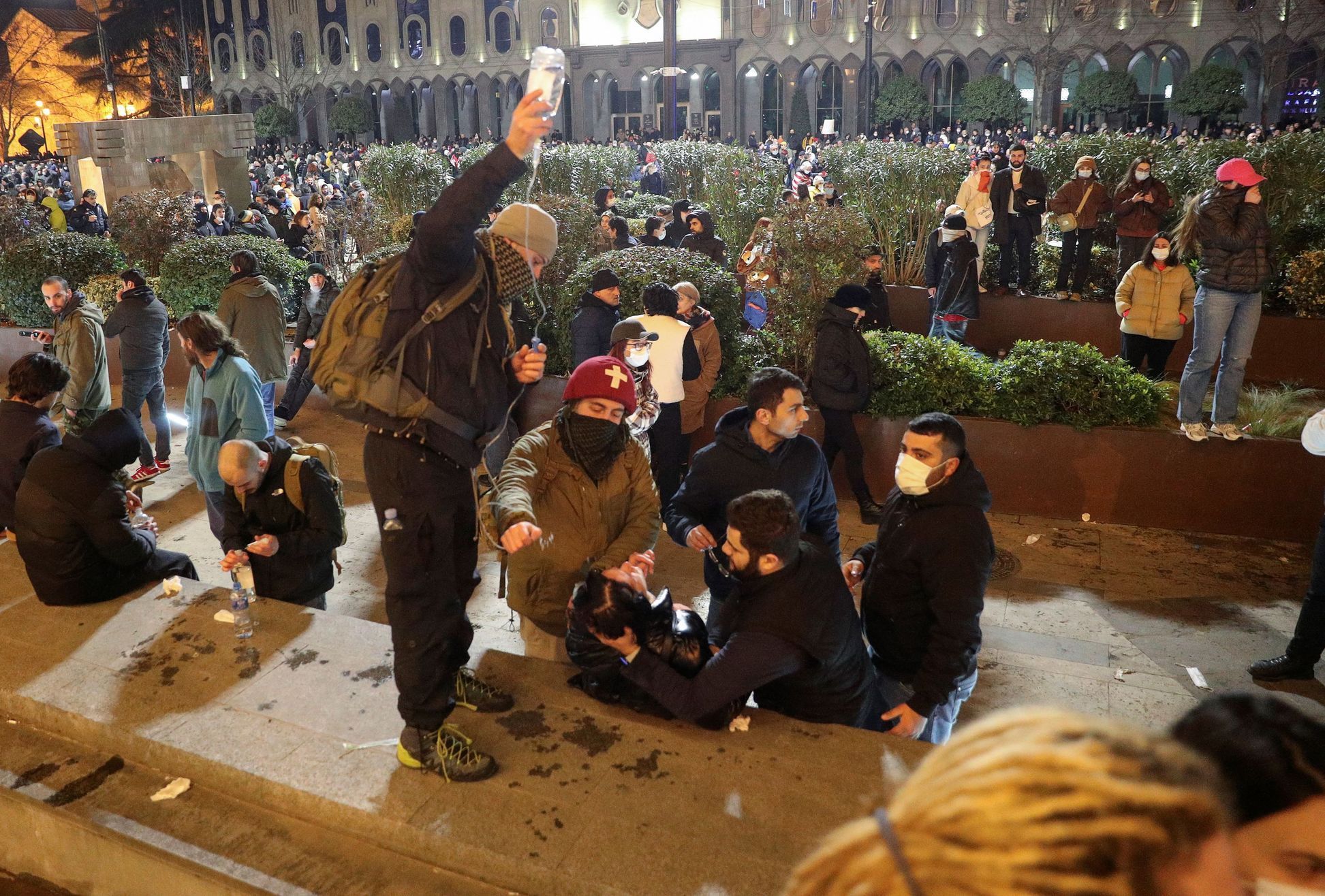 gruzie protesty evropská unie demonstrace vodní děla