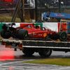Havarované Ferrari Carlose Sainze juniora ve VC Japonska F1 2022