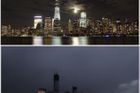 Půl milionu Newyorčanů je bez proudu, slavil Manhattan