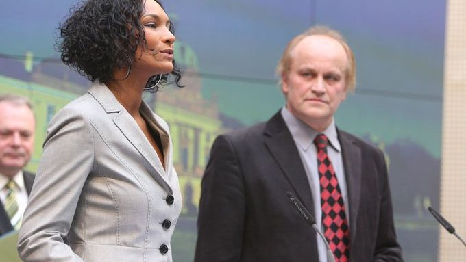 Michael Kocáb and his spokeswoman Lejla Abbasová