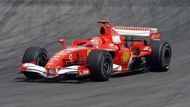 Michael Schumacher s Ferrari na trati Velké ceny Evropy.