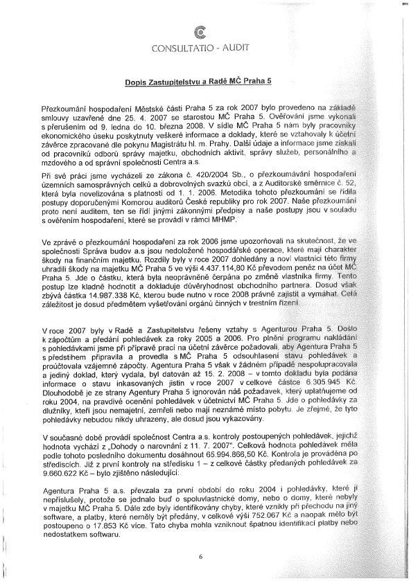 Audit Prahy 5, 2006