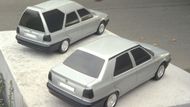 Provedení sedan počítalo s plátěnou střechou a zadním oknem, které šlo spustit do útrob kufru. Na snímku modelu v měřítku 1 : 5 z roku 1993 však toto řešení ještě patrné není.