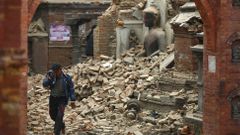 Nepál zničený zemětřesením.