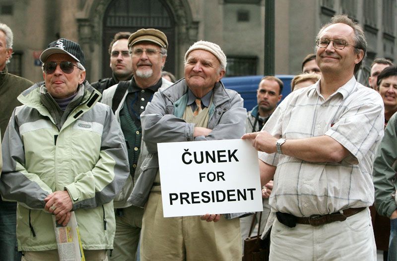 Demonstrace na podporu Jiřího Čunka