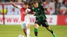 Lukáš Masopust a Eldar Čivič v odvetě 3. předkola LM Slavia - Ferencváros