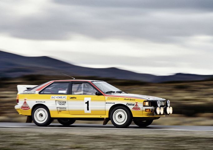 Hannu Mikkola v Audi Quattro z roku 1983