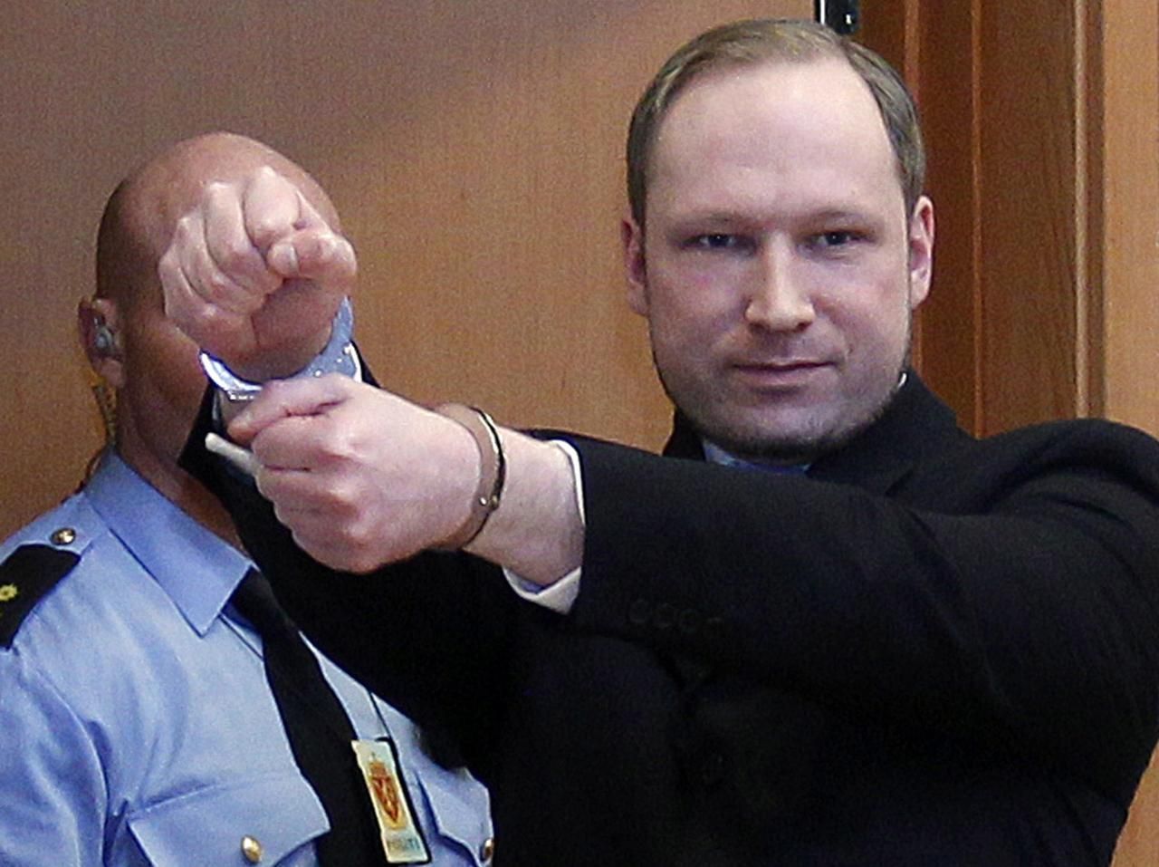 Anders Behring Breivik u soudu v norském Oslo