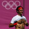 Roger Federer, trénink před olympiádou v Londýně 2012