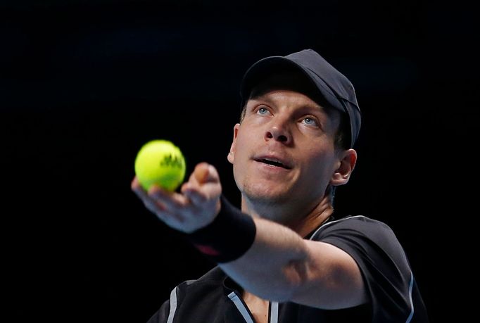 Tomáš Berdych na Turnaji mistrů 2013 (zápas s Wawrinkou)